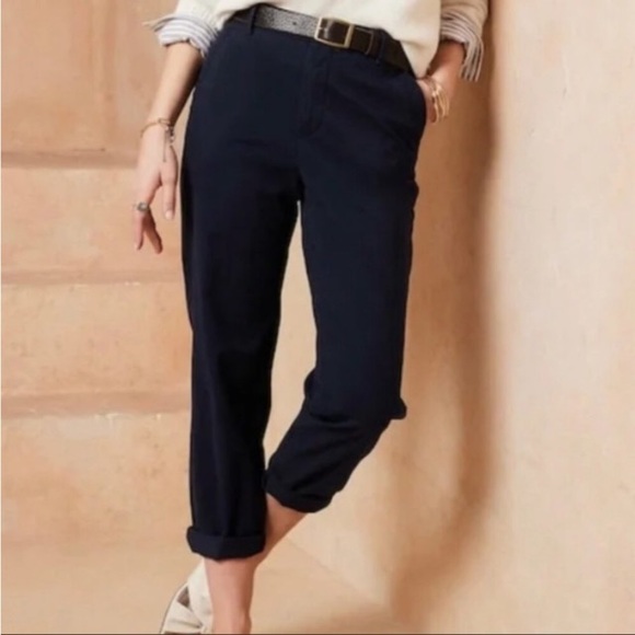 NWT! Banana Republic Navy Slim Flat Front Chino - Multiple Sizes - Picture 2 of 3